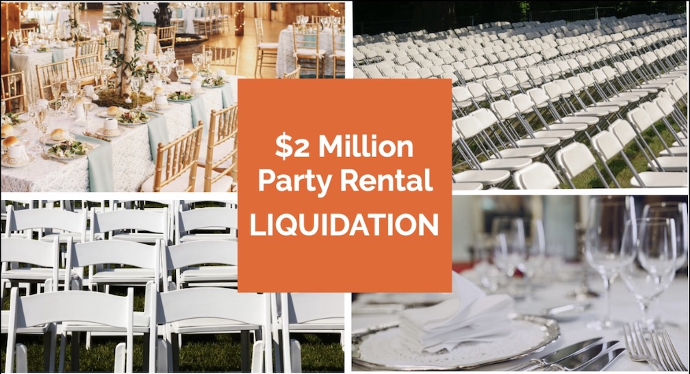 Party & Event Rental Equipment Online Auction. Chicago, IL Locate